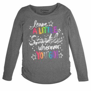 HANES Girl Shirred Graphic Long Sleeve